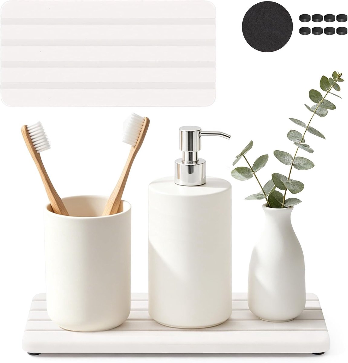 Onderzetters waterabsorberend voor badkamer en keuken | Afdruipmat, gootsteenonderzetter, droogplaat met kiezelgur voor optimale vochtabsorptie