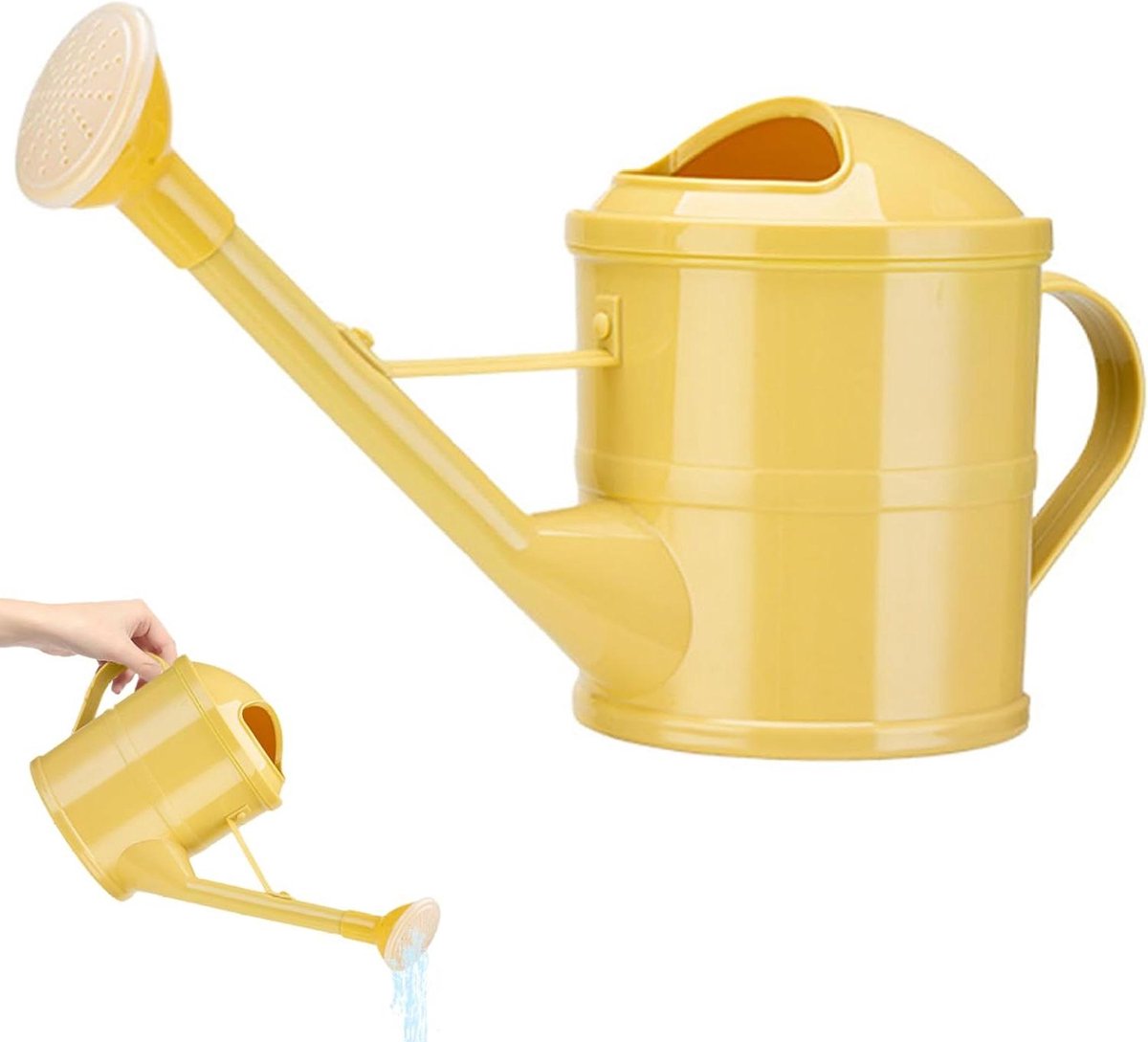 Gieter Kunststof - Waterkannetje Planten - Planten Water Geven - Lange Nauwkeurige Tuit - 15 Liter - Geel