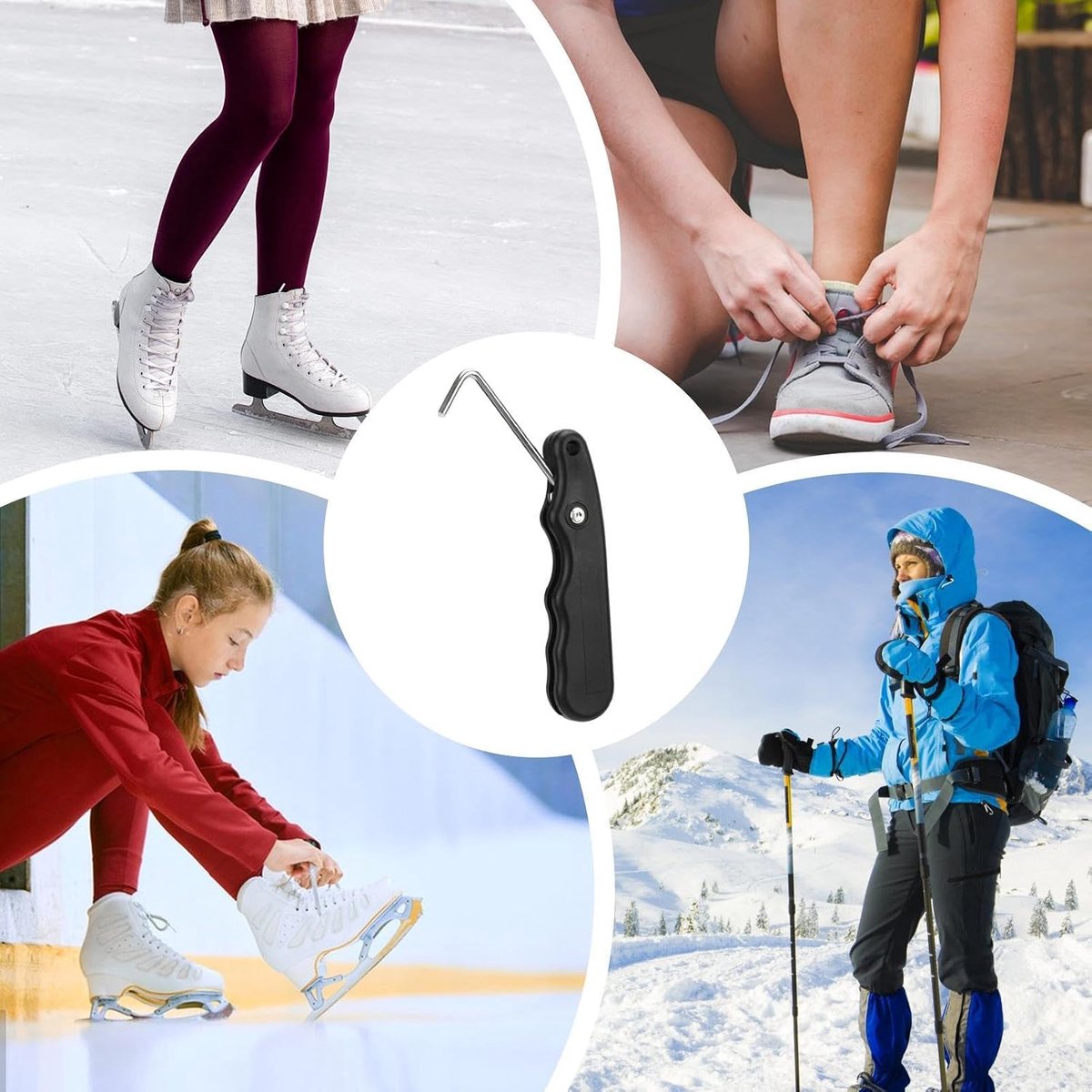 Schaatsen Spanner - Veterspanner Schaats - Schoenen Aantrekken - Roestvrij Staal - 95 x 45 x 15 cm - Zilver