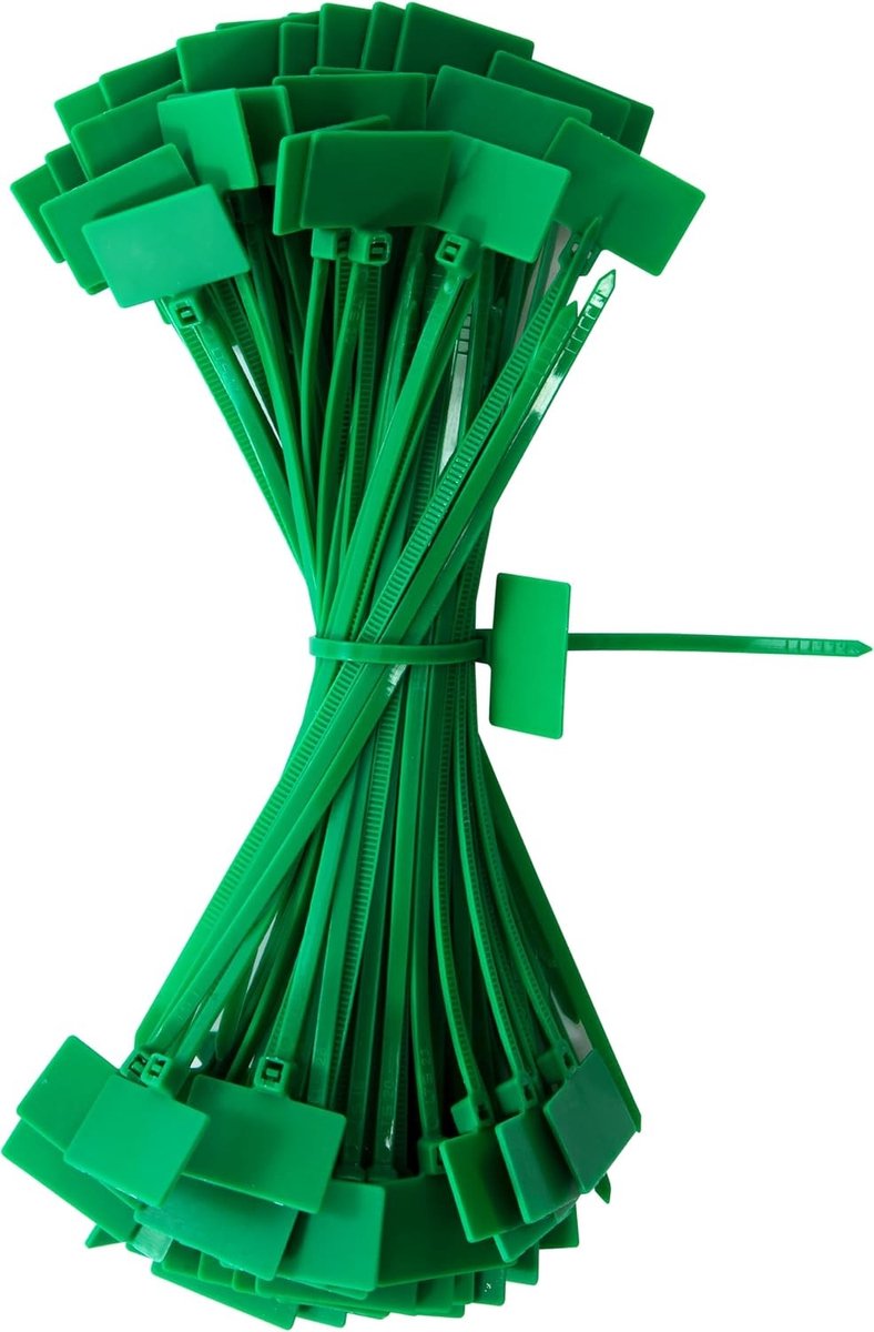 Groene Kabelbinders 150mm x 3mm - Verstelbare UV-bestendige Kabelbinders voor Kabelbeheer en Tuinieren - Set van 100 Stuks met 10kg Draagvermogen