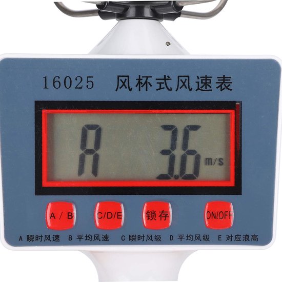 Windsnelheidmeter - Windmeter Digitaal - Milieuonderzoek - Met LCD Display - 24.6 cm Lengte - Grijs — afbeelding 4