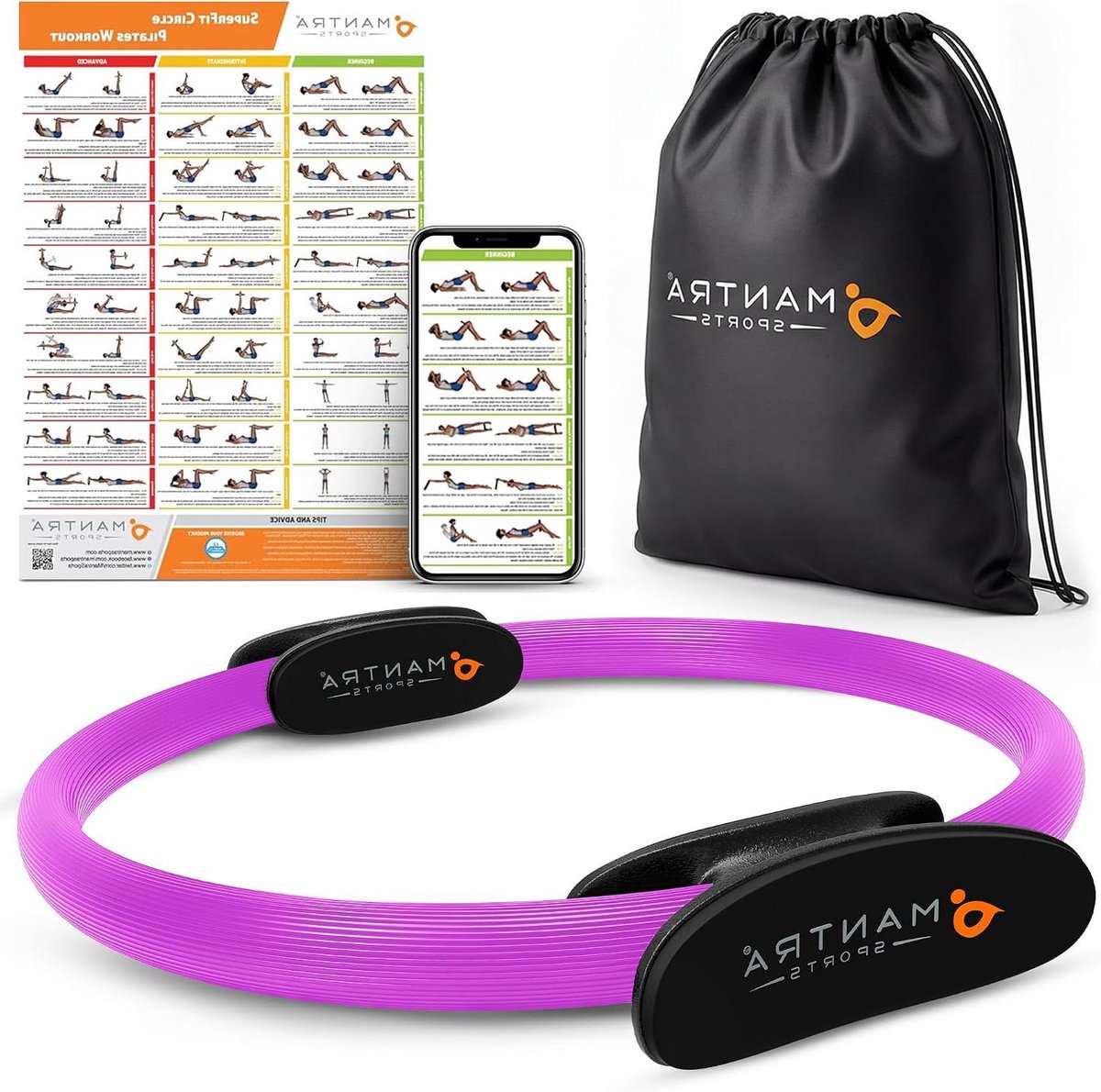 Pilates Ring - Fitness Ring Bekkenbodemtrainer - Thuis Sporten - Onbreekbaar Ontwerp - 33 cm - Lavendel Paars
