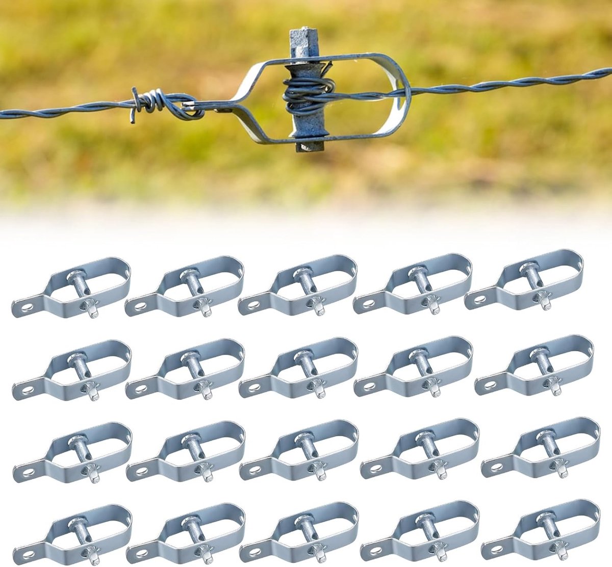 Spanningsregulator voor draadhekken, ideaal voor tuinomheining, gaashek en dierenafscherming, met handige ratchet functie en duurzame materialen