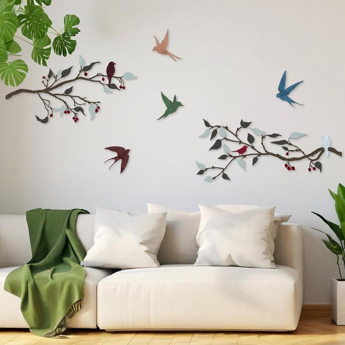 Metalen Vogel Wanddecoratie - Veelkleurig - Wanddecoratie voor Binnen en Buiten - Duurzaam Staal - Voor Huis en Tuin