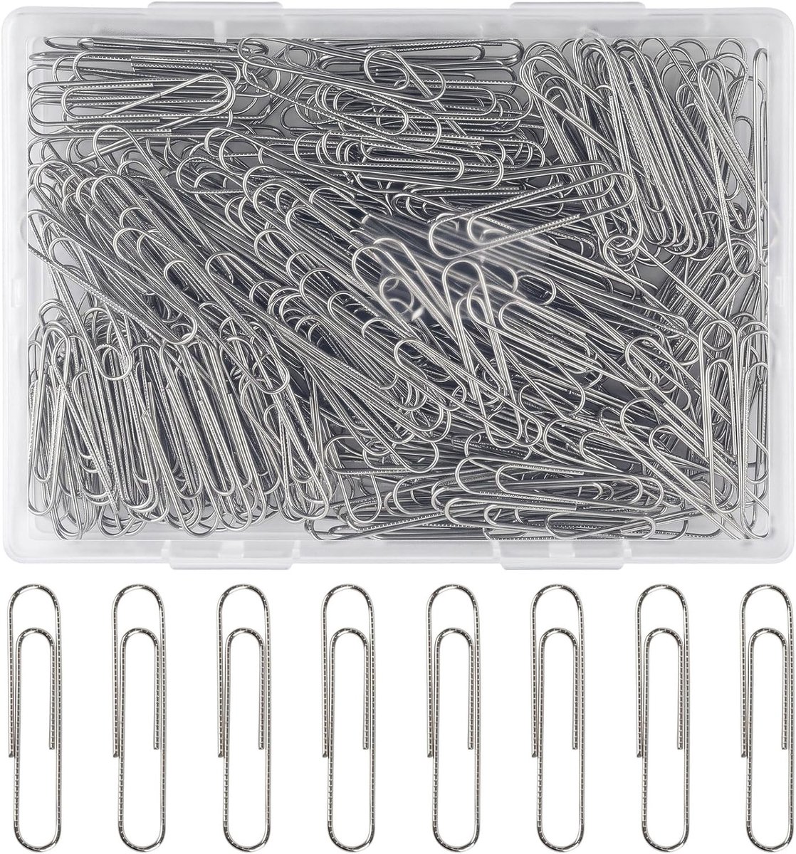 Grote Paperclips - Zilver - 50 mm - Metalen Klemmen met Anti-slip Reliëf - Voor Kantoor en School