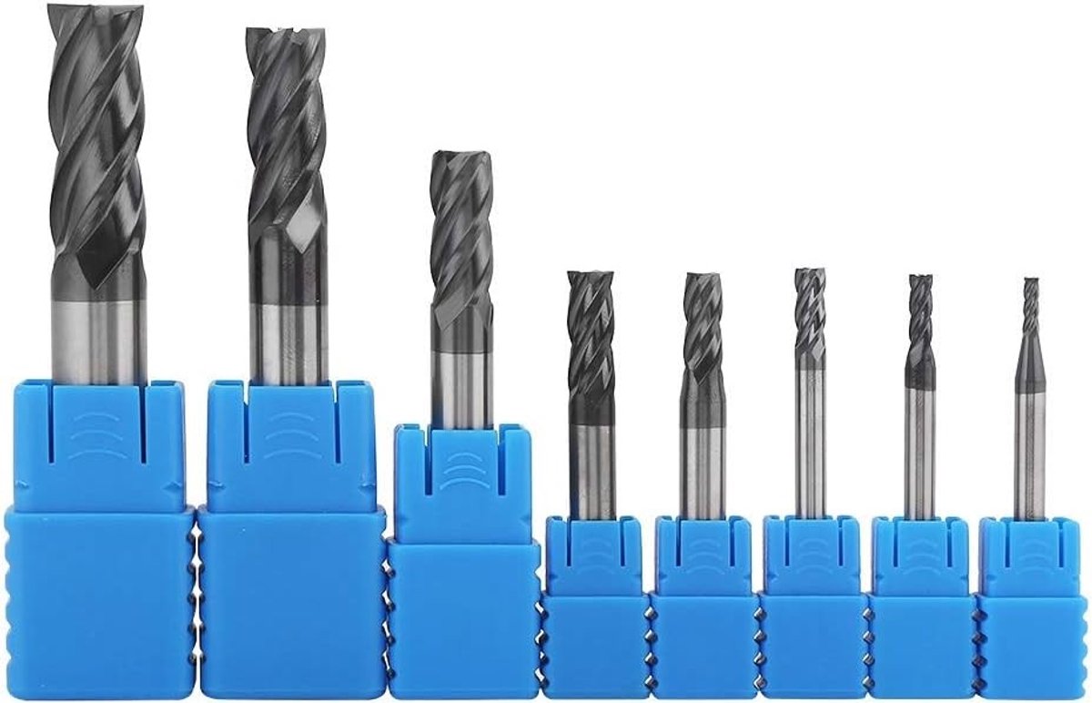 Carbide Freesgereedschap Set van 8 Stukken, HSS Frezen voor Metaalbewerking, Hoge Hardheid en Snelle Snijkracht