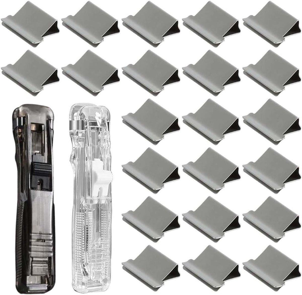 Klemclip Dispenser - Zwart - Creatieve Nietmachine met 100 Navulklemmen - Voor Documenten en Voedselafdichting