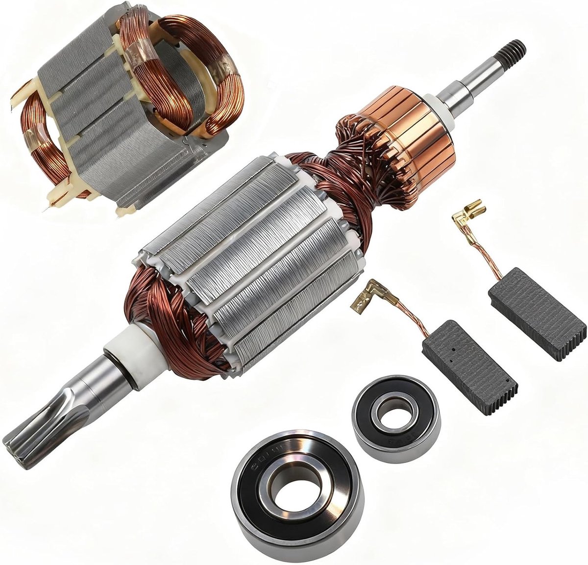 Rotor Stator Set en Carbon Brush Montagekit voor Elektrische Hamer, Compatibel met HR4001C HR4010C HR4011C HR4001CX, Duurzaam en Efficiënt Gebruik
