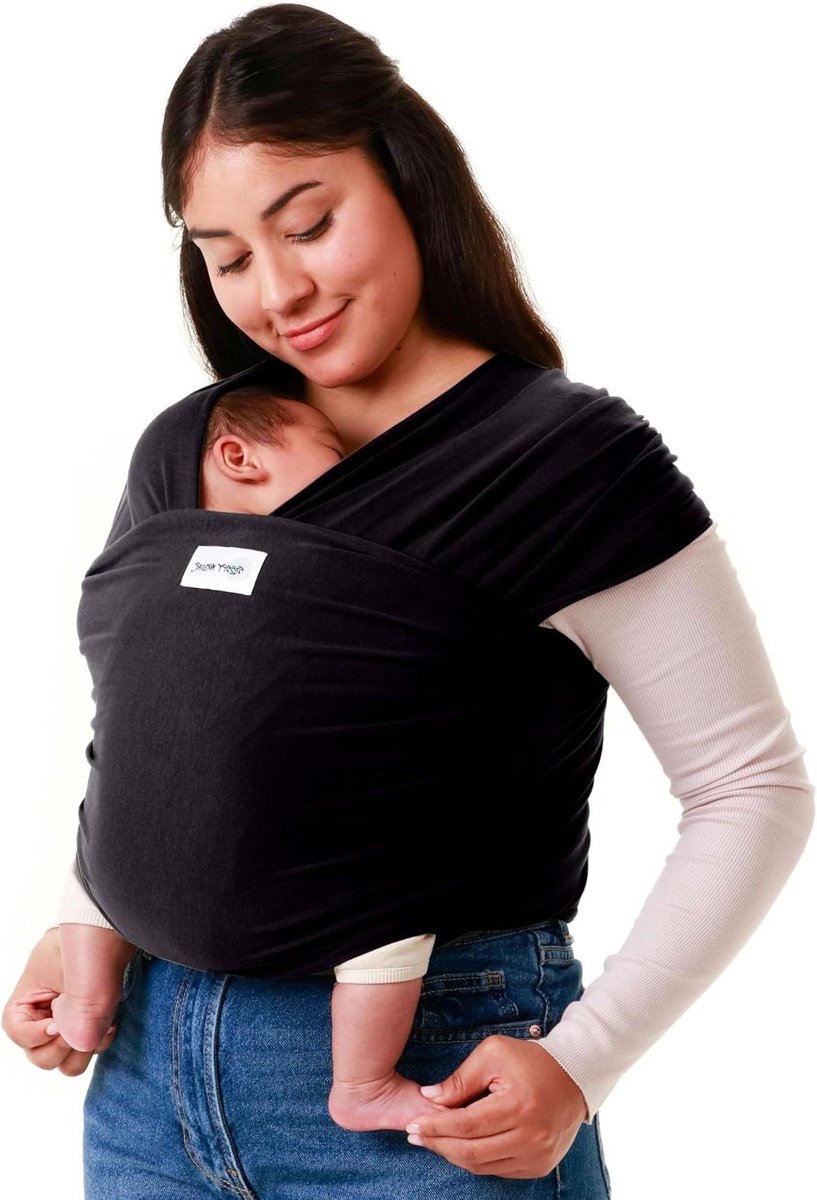 Draagdoek Baby - Baby Draagzak - Baby Dragen - Verstelbare Pasvorm - 457 cm - Zwart