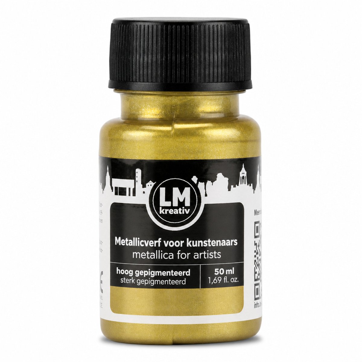 LM-Kreativ Acrylverf - Metallic Look - Lichtvast en Waterbestendig - Op Waterbasis - Witgoud - 50 ml