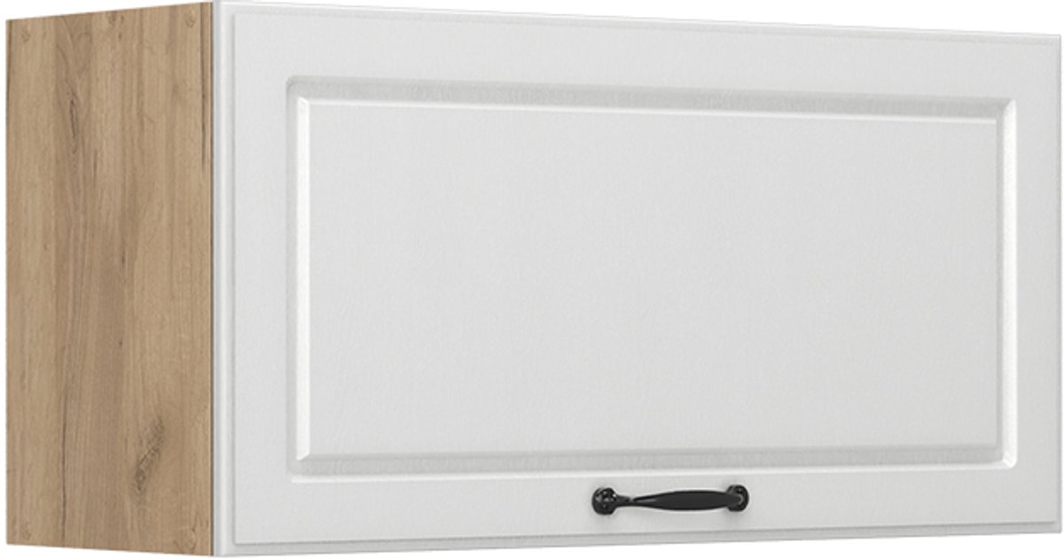 Vicco Hangkast R-Line, Wit landelijk/Goudkleurig Eiken, 80 cm Plat