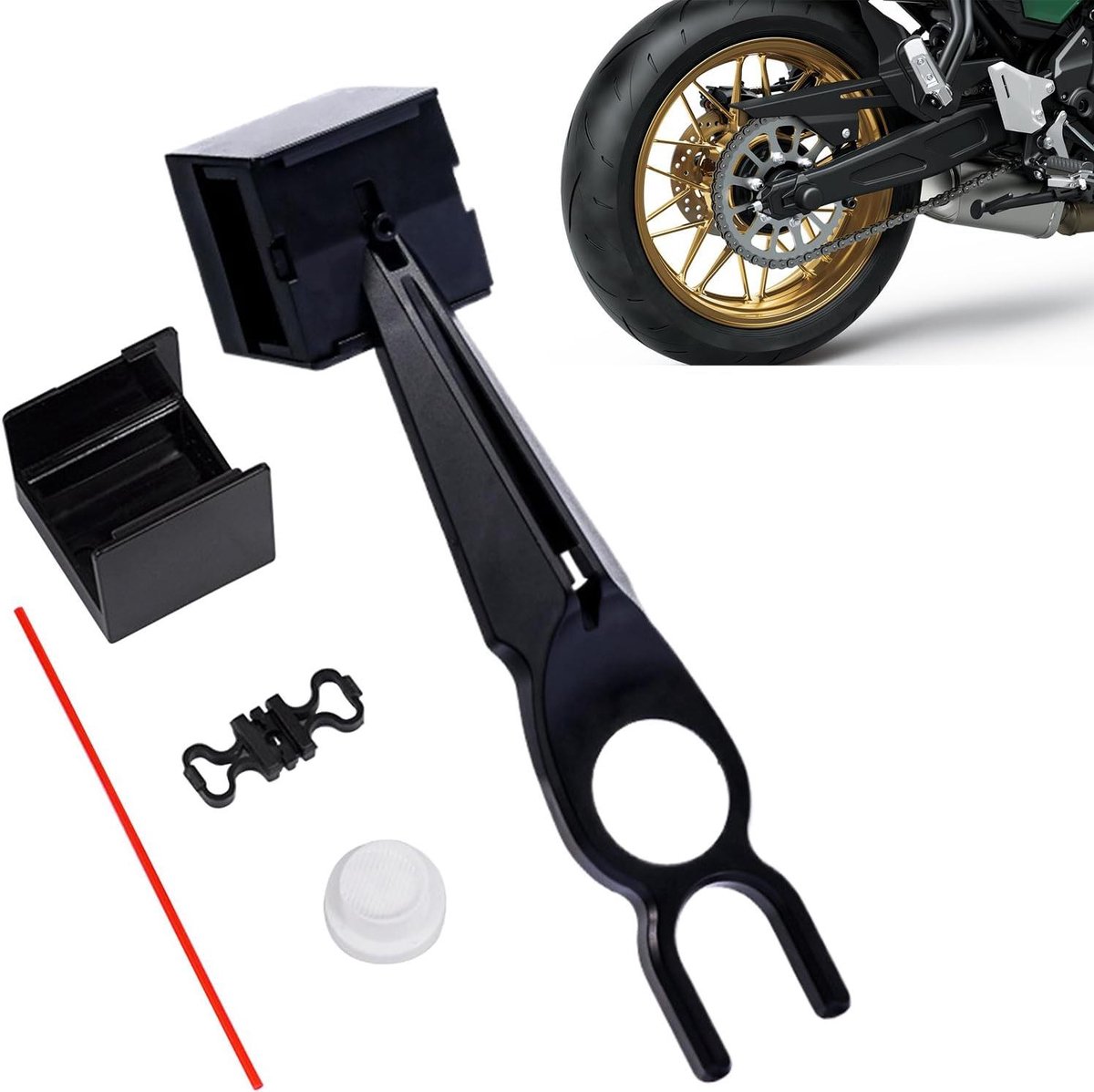 Kettingolieman Motorfiets - Kettingreiniger Fiets - Onderhoud Motorfiets - Spatwaterdichte Technologie - 14.3 x 4 cm - Meerkleurig