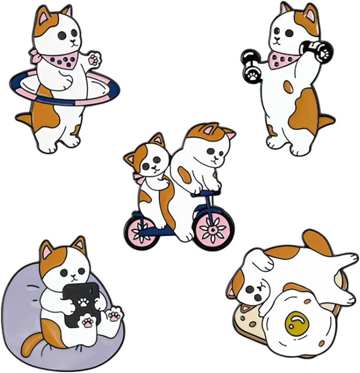 Cartoon Kat Broches - Emaille Pins Badge - Decoratie Kleding - Verschillende Stijlen - Niet gespecificeerd - Multicolor