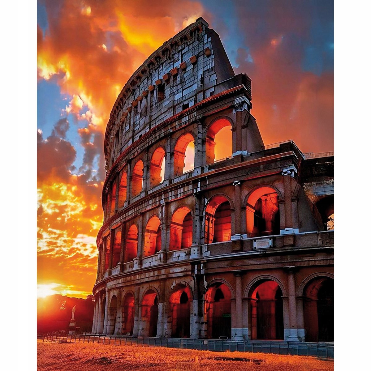Merkloos Diamond Painting Kit 40x50cm - Romeinse Avond Colosseum
