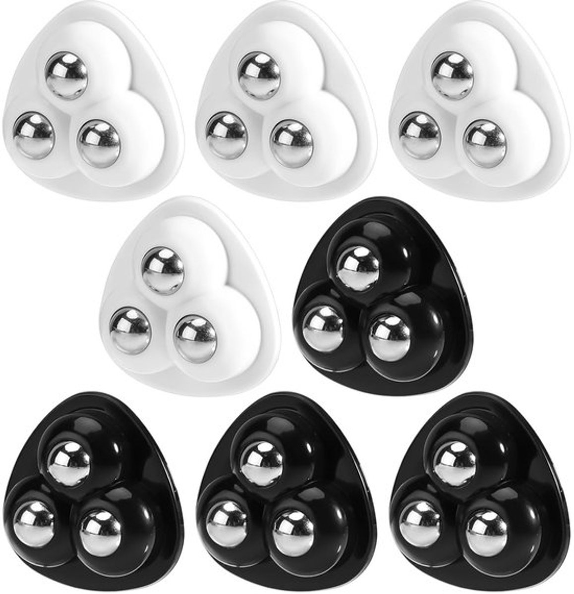 8 Stuks Mini Zwenkwielen Zelfklevend voor Meubels, 360° Draaibare Wielen voor Keukenapparatuur, Opslagdozen en Afvalbakken