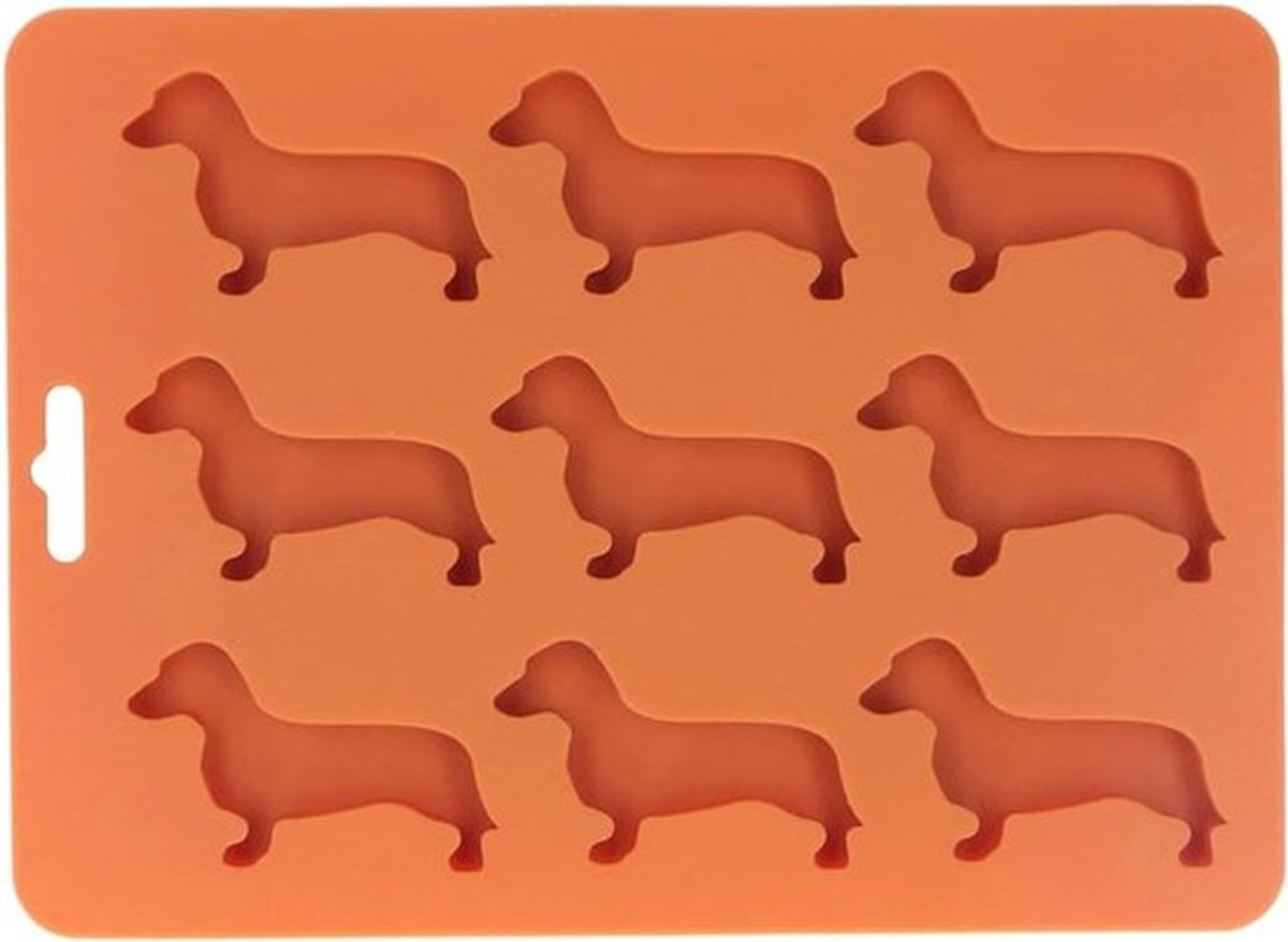 Siliconen IJsblokjesvorm in Teckelvorm, BPA-vrij Chocolade Bakvorm voor Taartdecoratie, Snoep en Fondant