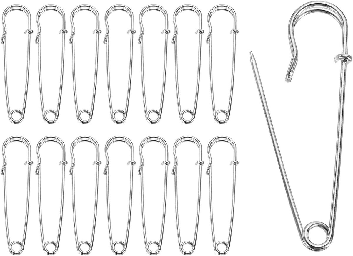 Veiligheidsspelden - Kleding Spelden - Naaien Handwerk - Gegalvaniseerd Koolstofstaal - 60 mm - Zilverkleurig