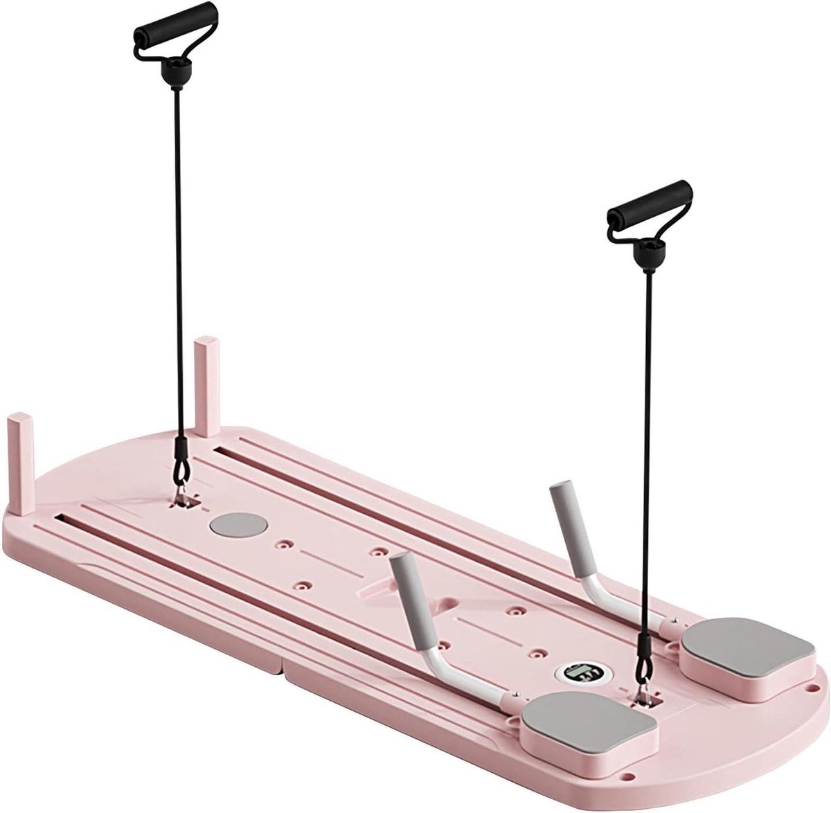 Pilates Reformer Board - Buikspierroller Pilates - Thuis Fitness - Automatische Rebound - 110x41x3 cm - Roze