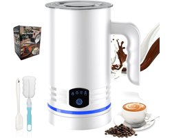 Elektrische Melkopschuimer - Wit - 430 ml - 4-in-1 Automatische Melkopschuimer - Voor Cappuccino en Warme Chocolademelk
