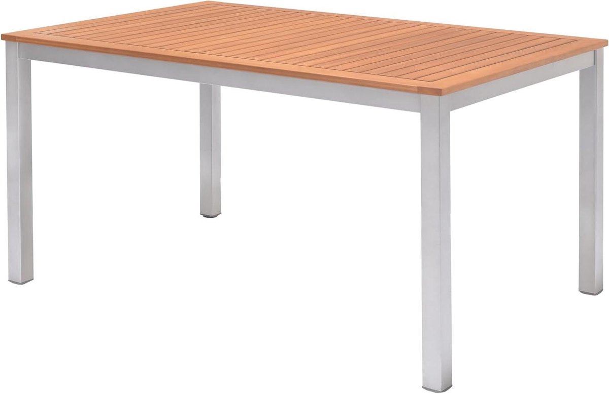 Gastro Eettafel - Buitentafel Tuin - Terras Dineren - FSC Eucalyptushout - 137 x 90 cm - Natuur Zilver