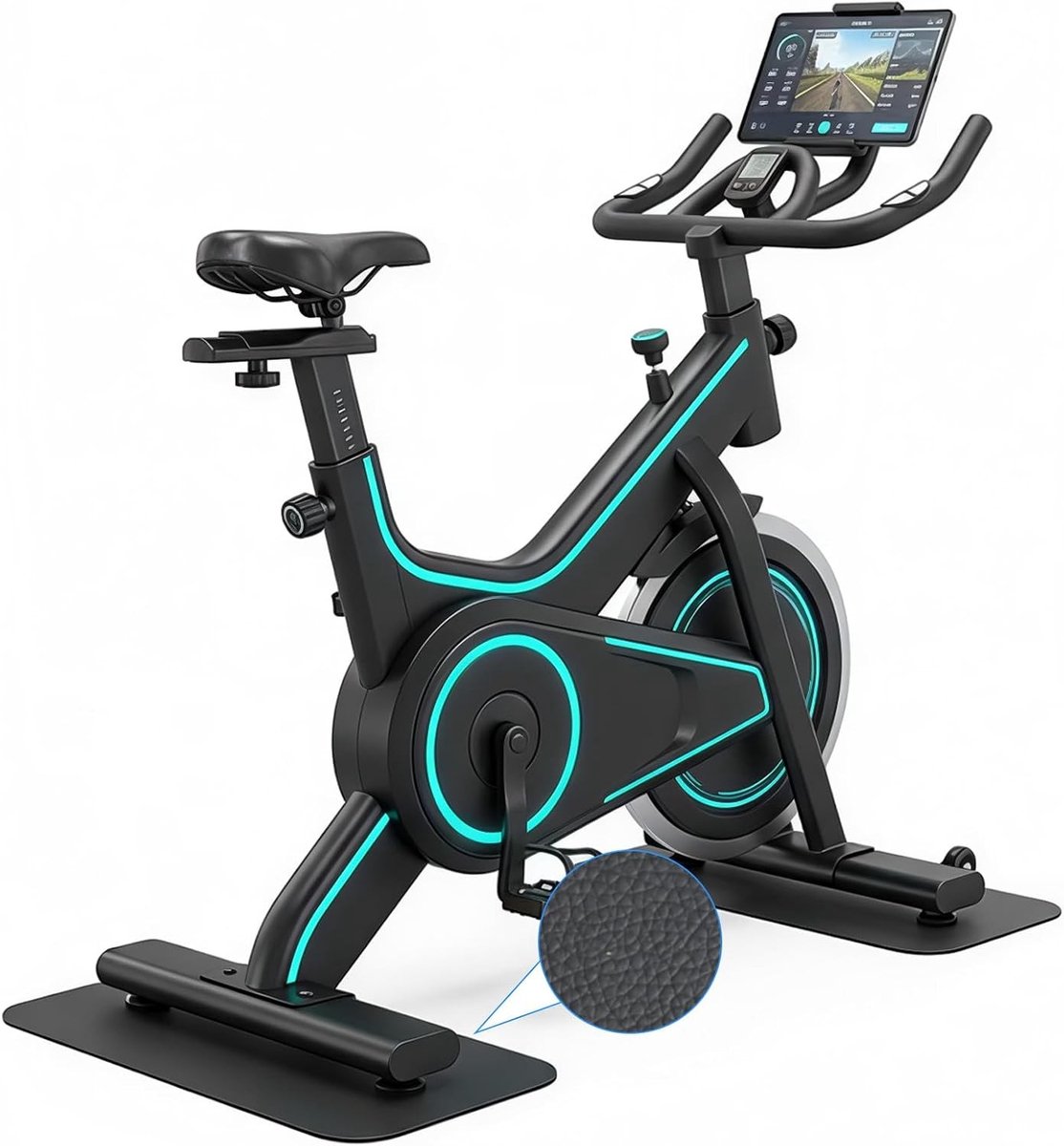 Dikke Antislip Bodemmat voor Fitnessapparatuur - Geluidsabsorberend, Ideaal voor Loopband, Fiets en Crosstrainer - Set van 2 Stuks (28 x 70 cm)