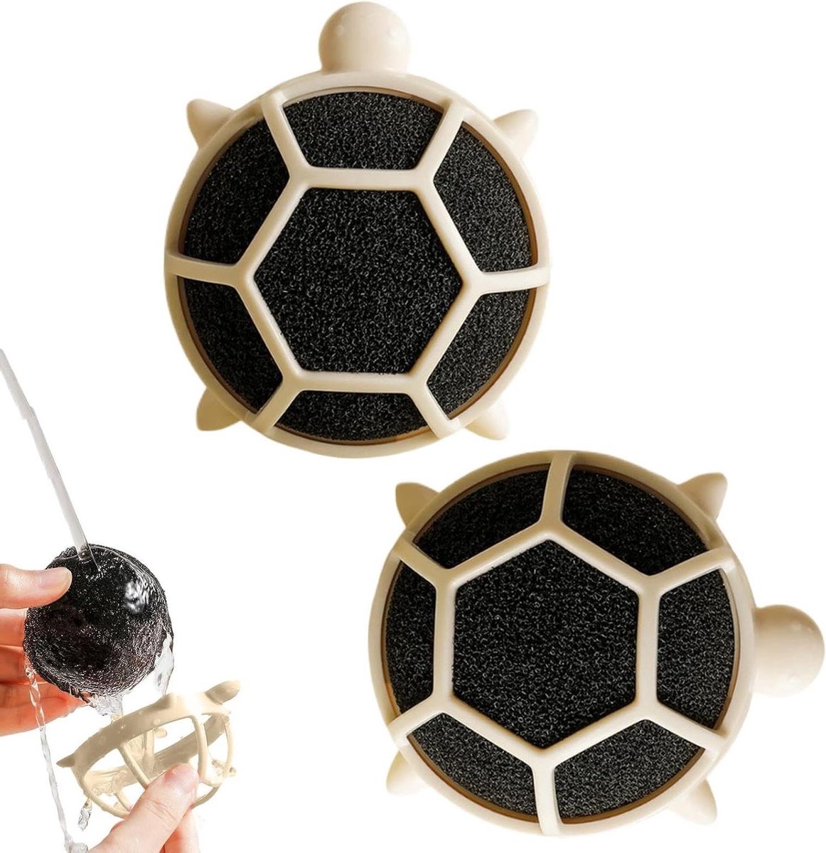 Wasmachine Haarverwijderaar - Pluisvanger Drogen - Dierenharen Verwijderen - Herbruikbaar Schildpad Ontwerp - 2 Stuks - Wit