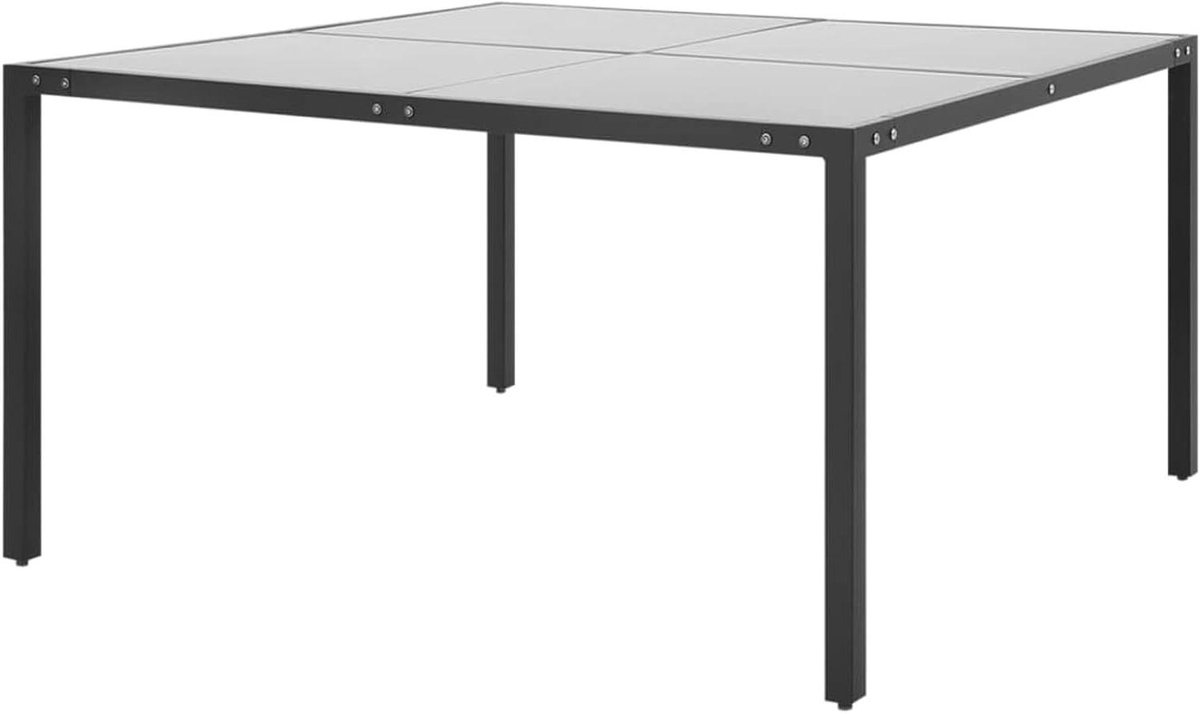 Tuintafel Vierkant - Terrastafel Buitentafel - Buiten Eten - Met Opslag - 130 x 130 cm - Antraciet