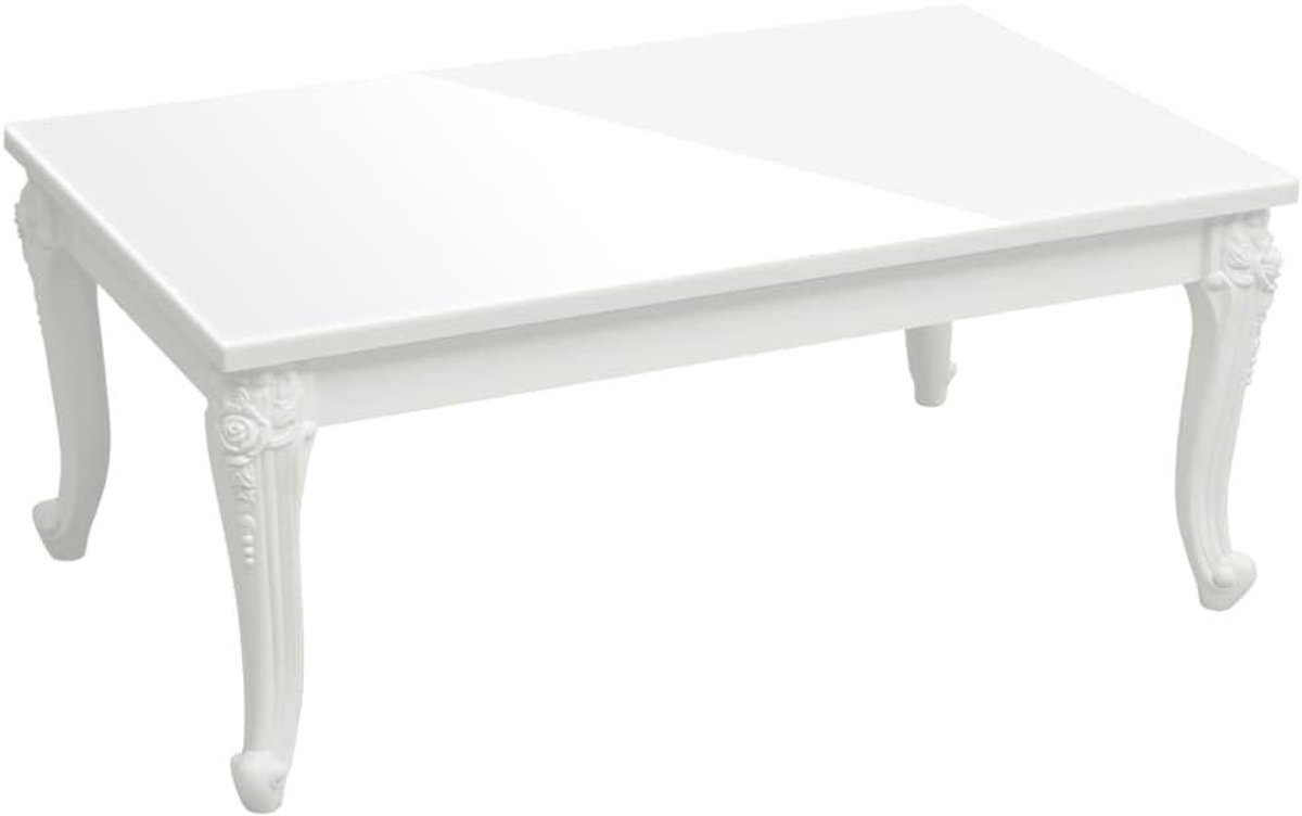 Salontafel - Bijzettafel Koffietafel - Dranken en snacks plaatsen - Versierde kunststof poten - 100 x 50 x 42 cm
