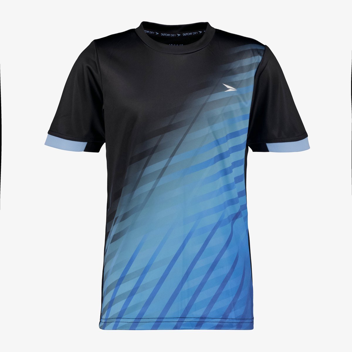 Dutchy Dry kinder voetbal T-shirt zwart blauw - Maat 116