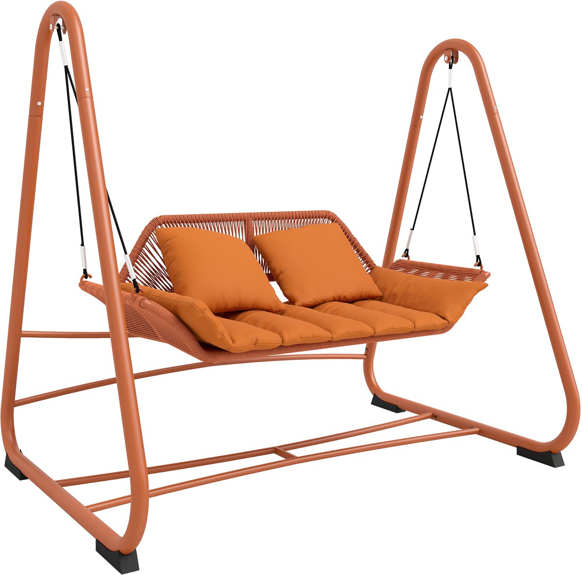 Sogiol® Schommelbank tuinschommel met kussens, frame, voor tuin, balkon, 174 x 120 x 162 cm, metaal, terracotta