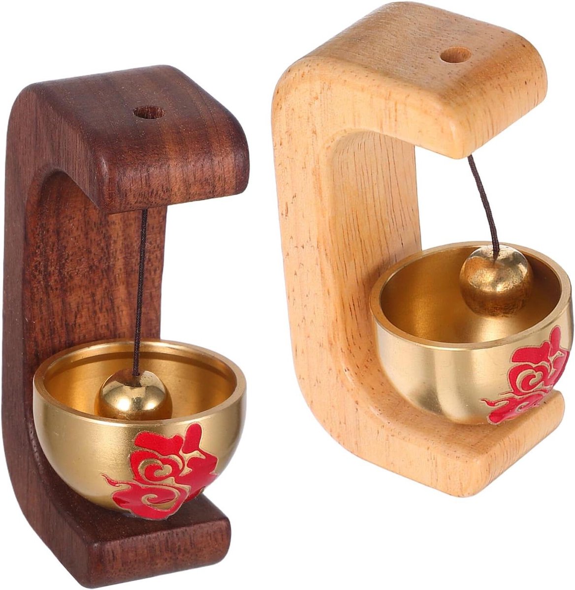Magnetische Houten Deurbel - Winkeldeurbel Messing - Verwelkomen van Gasten - Eenvoudige Montage - 7.5 x 4 x 2.5 cm
