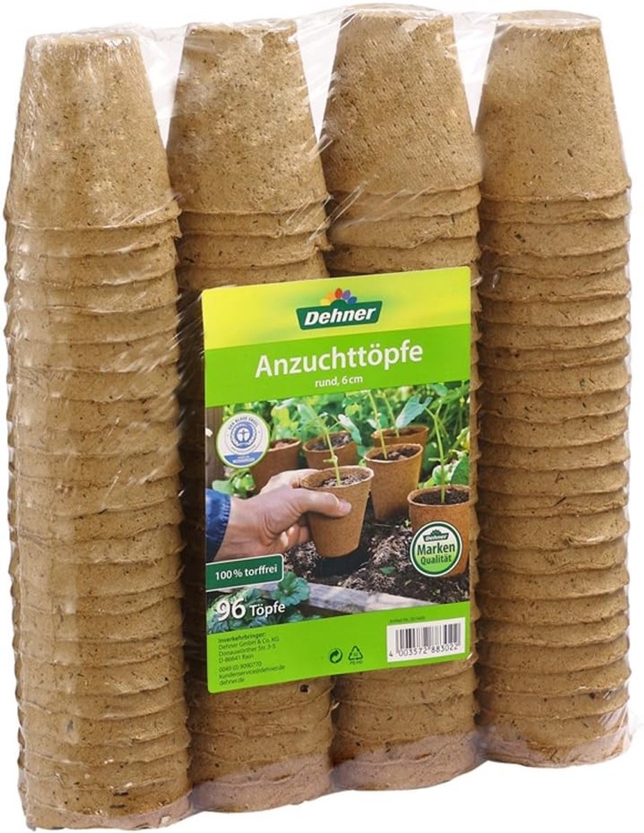 Kweekbak - Natuurbruin - 6 x 6 x 6 cm - Cellulose Biologisch Afbreekbare Kweekpotten - Voor Planten