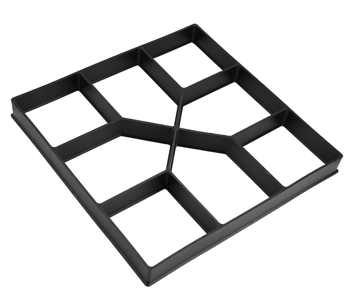 Bestratingsmal Geometrisch - Betonmal Tuinpad - Pad Aanleggen - Herbruikbaar Plastic - 40 x 40 cm - Zwart