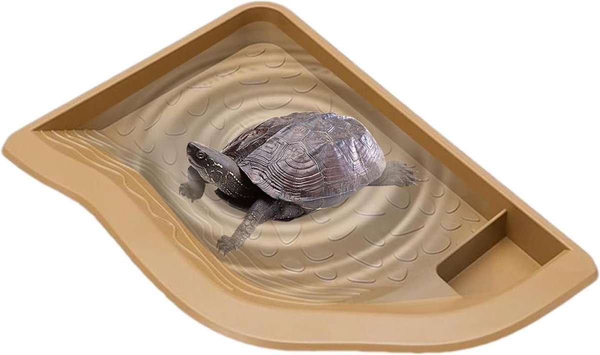 Reptielen Waterschaal - Terrarium Bakje - Natuurlijke Hydratatie - Anti-kantel ontwerp - 24.2 x 16.5 cm - Bruin