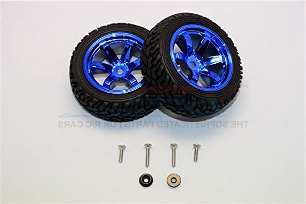 Wielen en Banden Set - RC Banden Set - Off-road Rijden - Verbeterde Grip - 75mm Diameter - Blauw