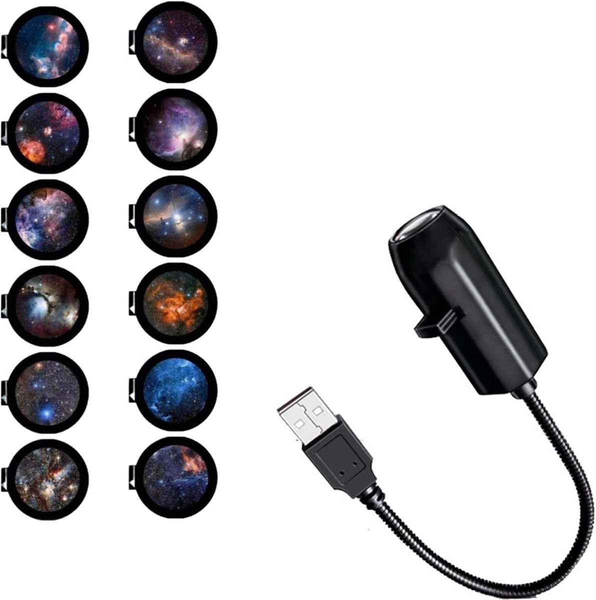 2‑in‑1 Sterrenprojector en Warm Nachtlampje, Verandert uw slaapkamer in een sterrenhemel, 12㎡ Bereik, USB‑gevoed