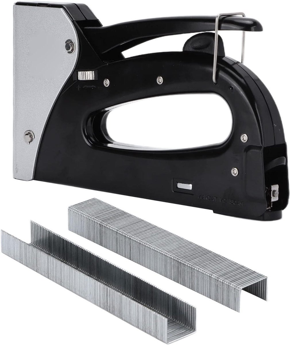Nietpistool - Nietmachine Tackers - Materiaal Bevestigen - 2-in-1 functie - 27 x 23 x 4 cm - Zwart