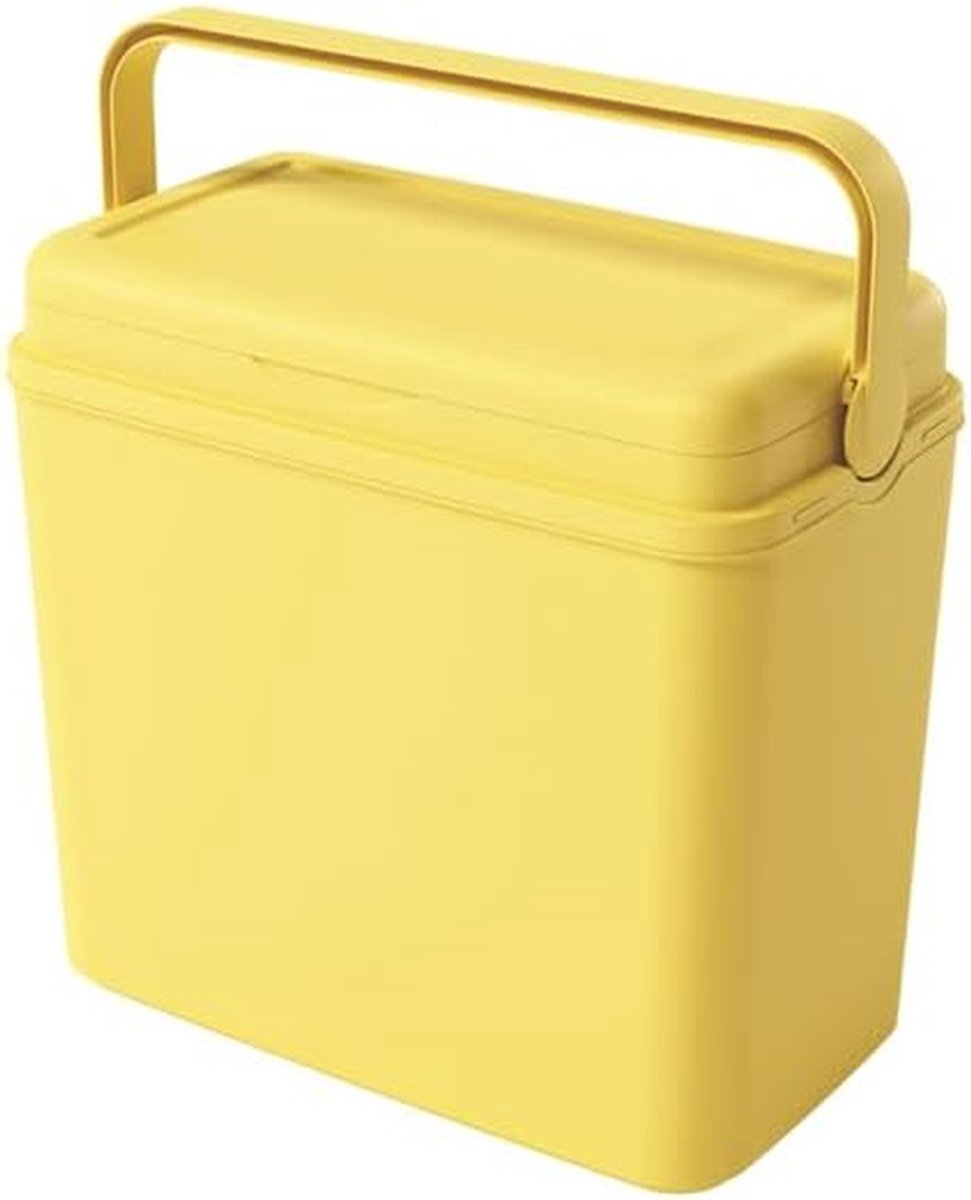 Koelbox - Ijsbox Draagbaar - Buiten Eten - Luchtdicht Deksel - 24 Liter - Geel