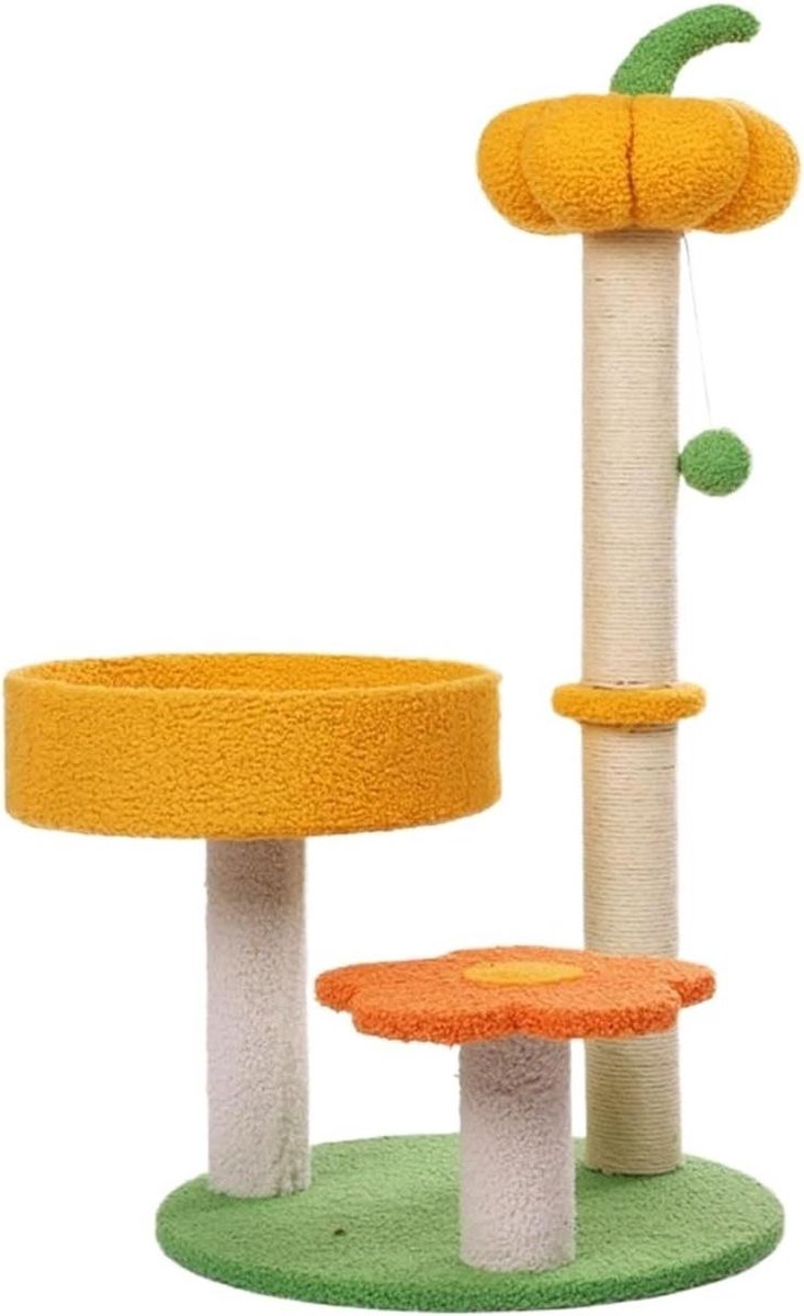 Kattenboom Krabpaal - Kattenmeubel Toren - Spelen Krabben - Zachte Pluche Sisal - 38x75cm - Gekleurd
