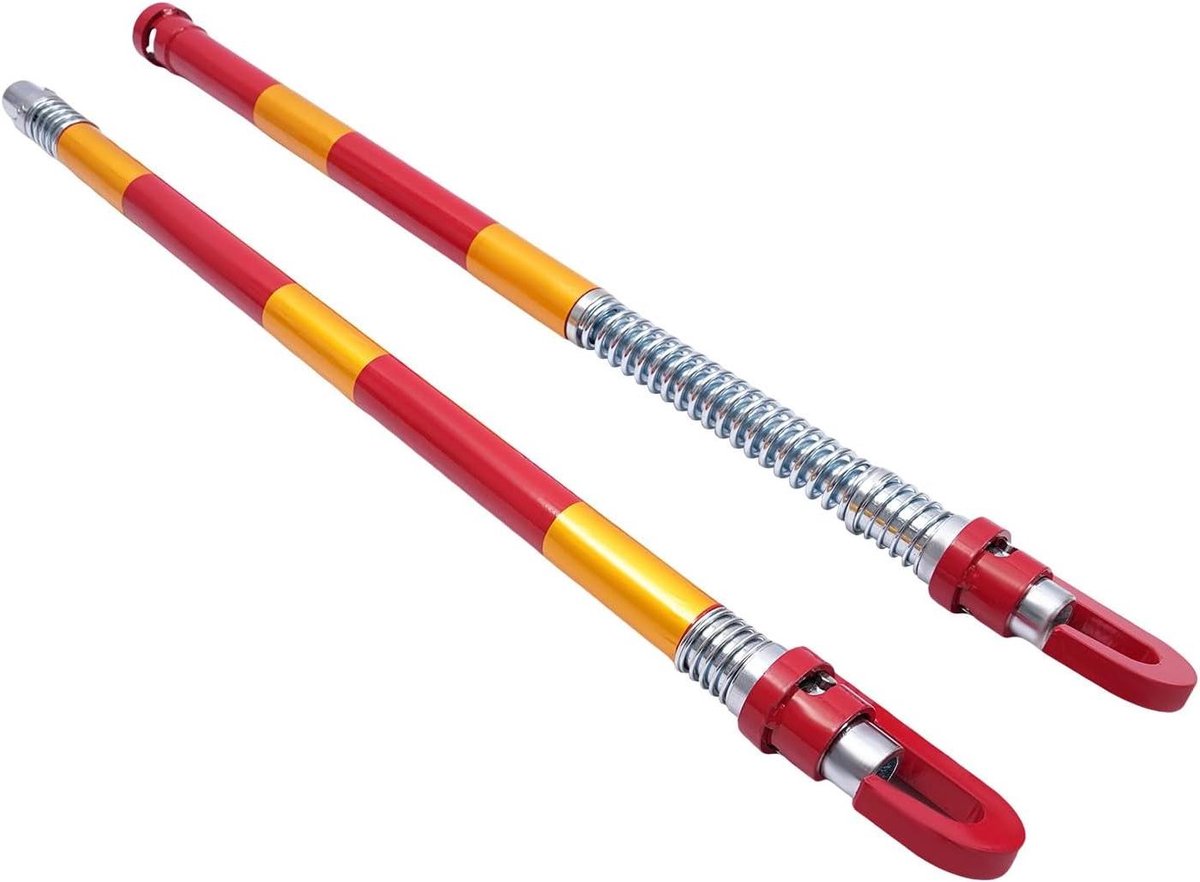 Sleepstang 8t - Pechhulp Haken - Voertuig Transport - Veerbuffer Absorptie - 187 cm Lengte - Rood Oranje Zilver