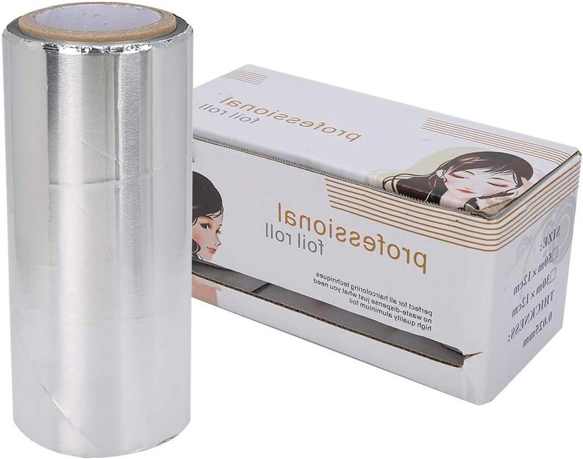 Aluminiumfolie Rol - Haarfolie Styling - Haarkleuring en permanent - Met gatenontwerp - 30 meter - Zilver
