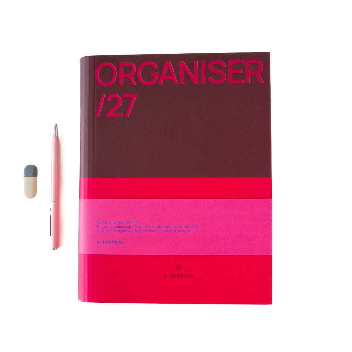A-Journal Agenda Spiraal - Organiser 2027 - Bordeaux Roze