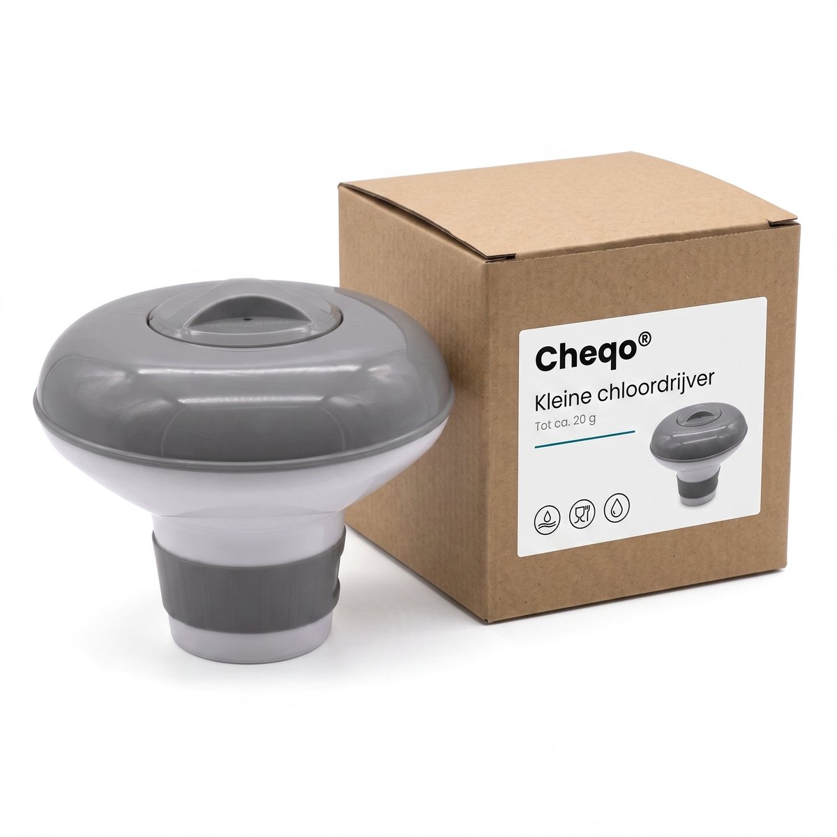 Cheqo® Chloordrijver - Chloordispenser - Chloor Dispenser - Chloordrijver Klein voor Zwembad - Jacuzzi en Spa - Chloortabletten Houder - Chloorverdeler - Zwembad Dobber - Drijvende Chloordobber - Chlorinator voor Bubbelbad - Verstelbaar