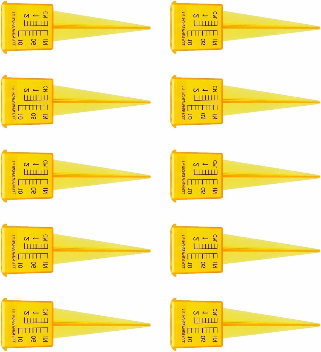 Regenmeter Set - Regenmeter Tuin - Neerslag Meten - Dubbele Schaal - 10 Stuks - Geel