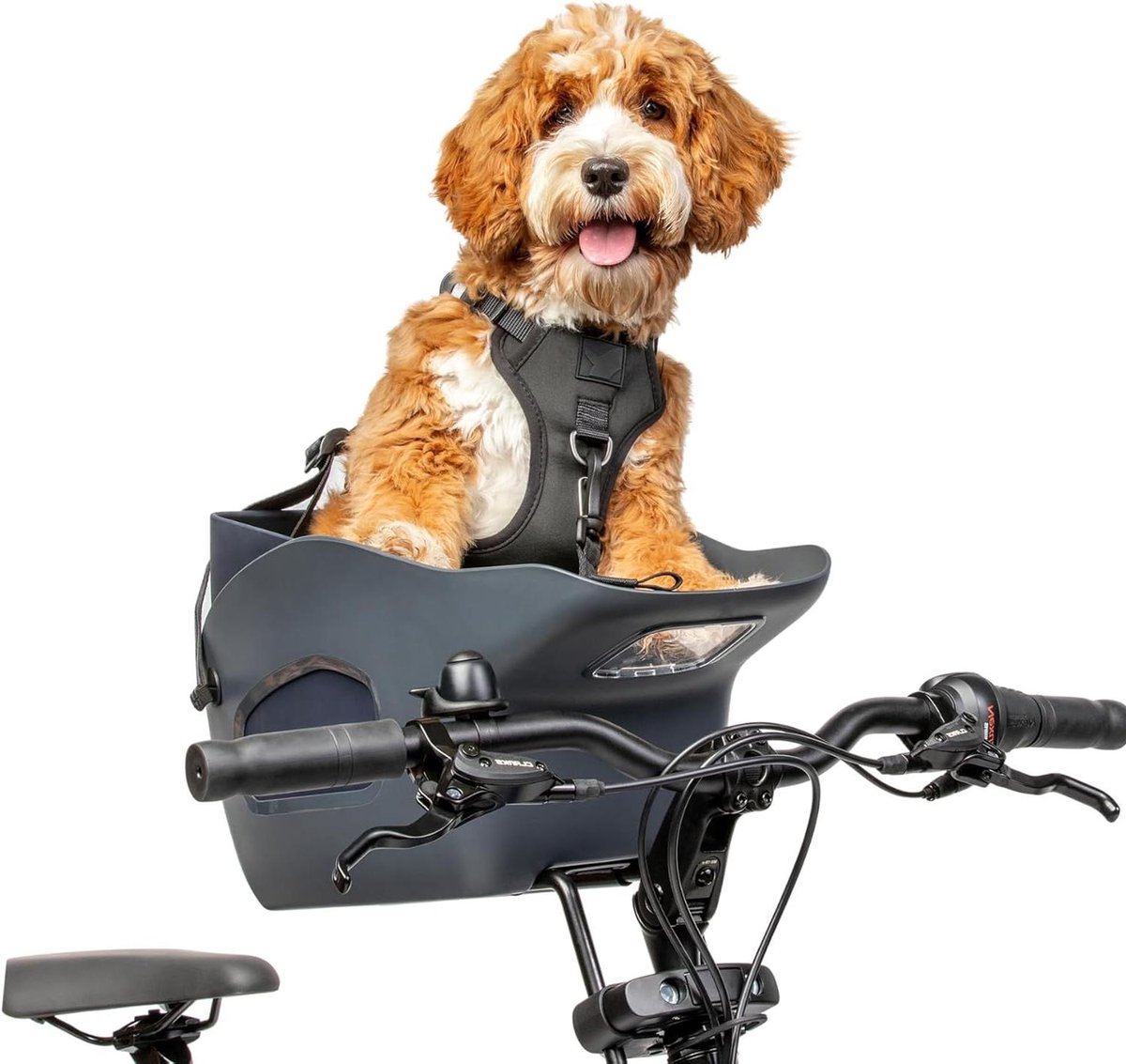 Fietsmand voor Honden - Hondenmand Fiets - Samen Fietsen - Bekroond Ontwerp - Tot 12kg - Midnight Gray