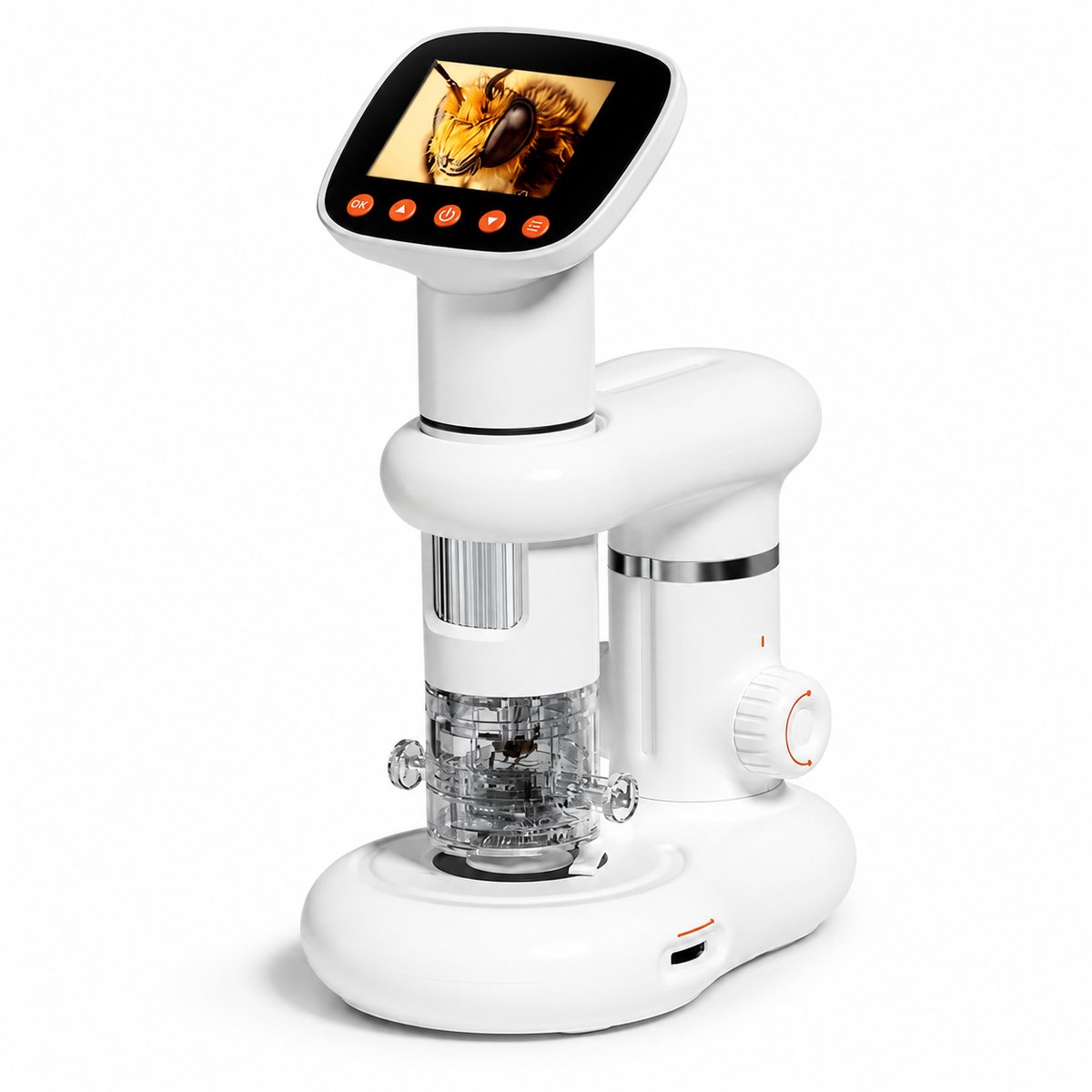 Bobypet - Digitale Kinder microscoop met Scherm - Draagbare Microscoop 1000x Zoom - Educatief Cadeau voor Jongens en Meisjes -Wit