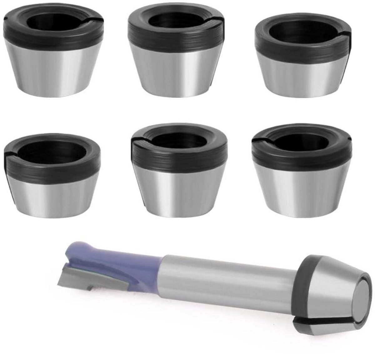 Omgoods - Set van 6 Router Collet Adapters voor Trimmer Tools