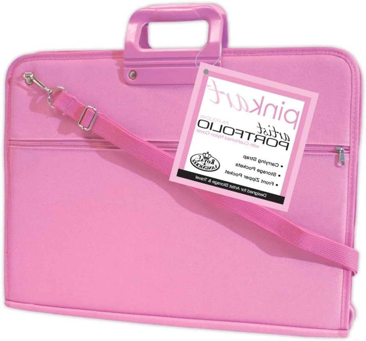 Portfolio Tas - Kunstmap Opbergtas - Reizen en Opslag - Gewatteerde Nylon Deksel - 11-17 Inch - Roze