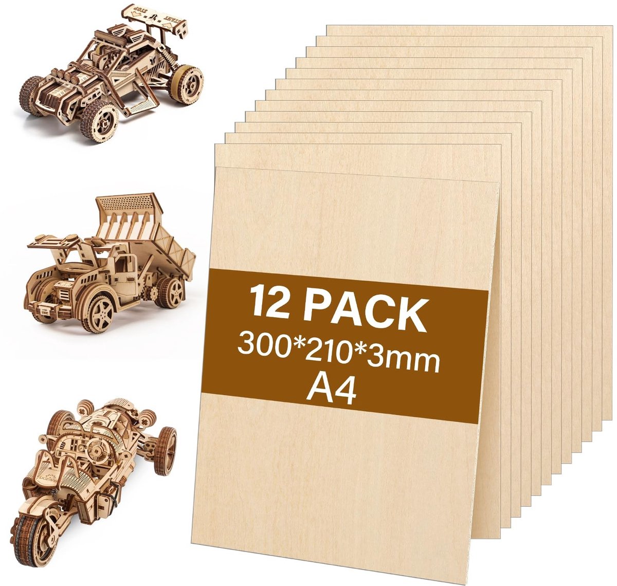 Omgoods - Set van 12 Linden Multiplexplaten voor Creatieve Projecten