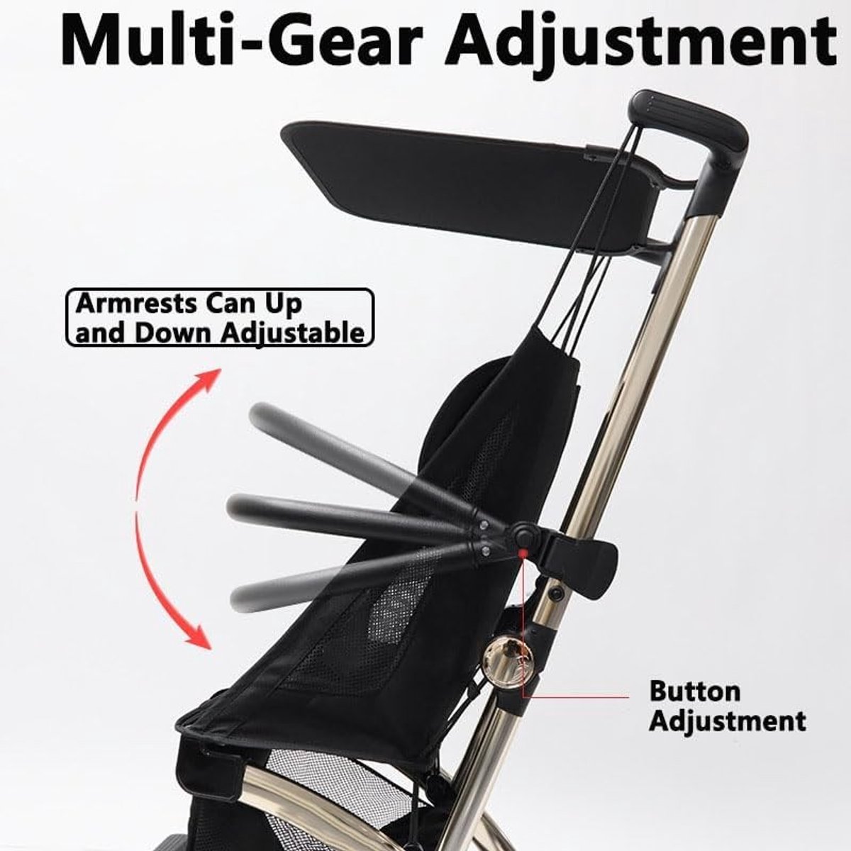 Verstelbare Bumper voor Kinderwagen, Armsteun en Handvat, Universele Accessoires voor Babywagens, Comfort en Veiligheid
